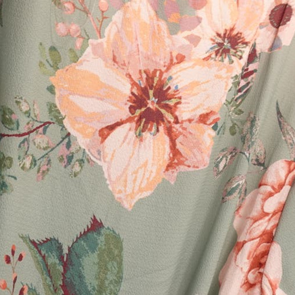 FLYING TOMATO maxi  sage floral wrap dress womans - Picture 10 of 13